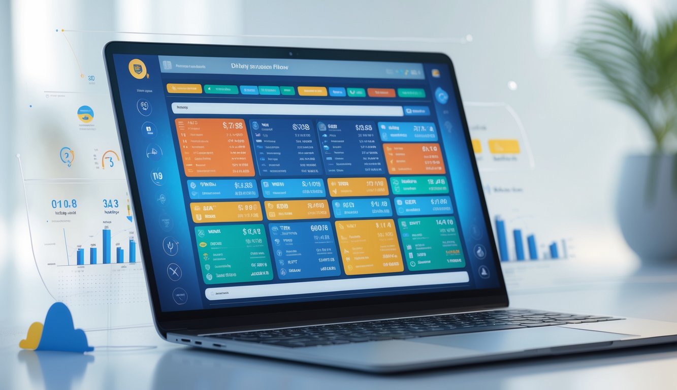 Sebuah komputer dengan layar menampilkan antarmuka terstruktur untuk pasar togel online lengkap.