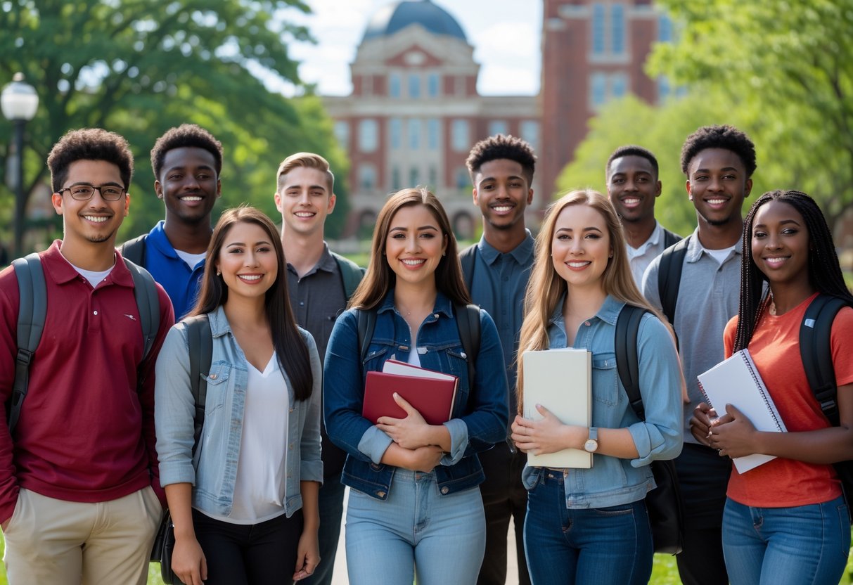 A group, smiling and
