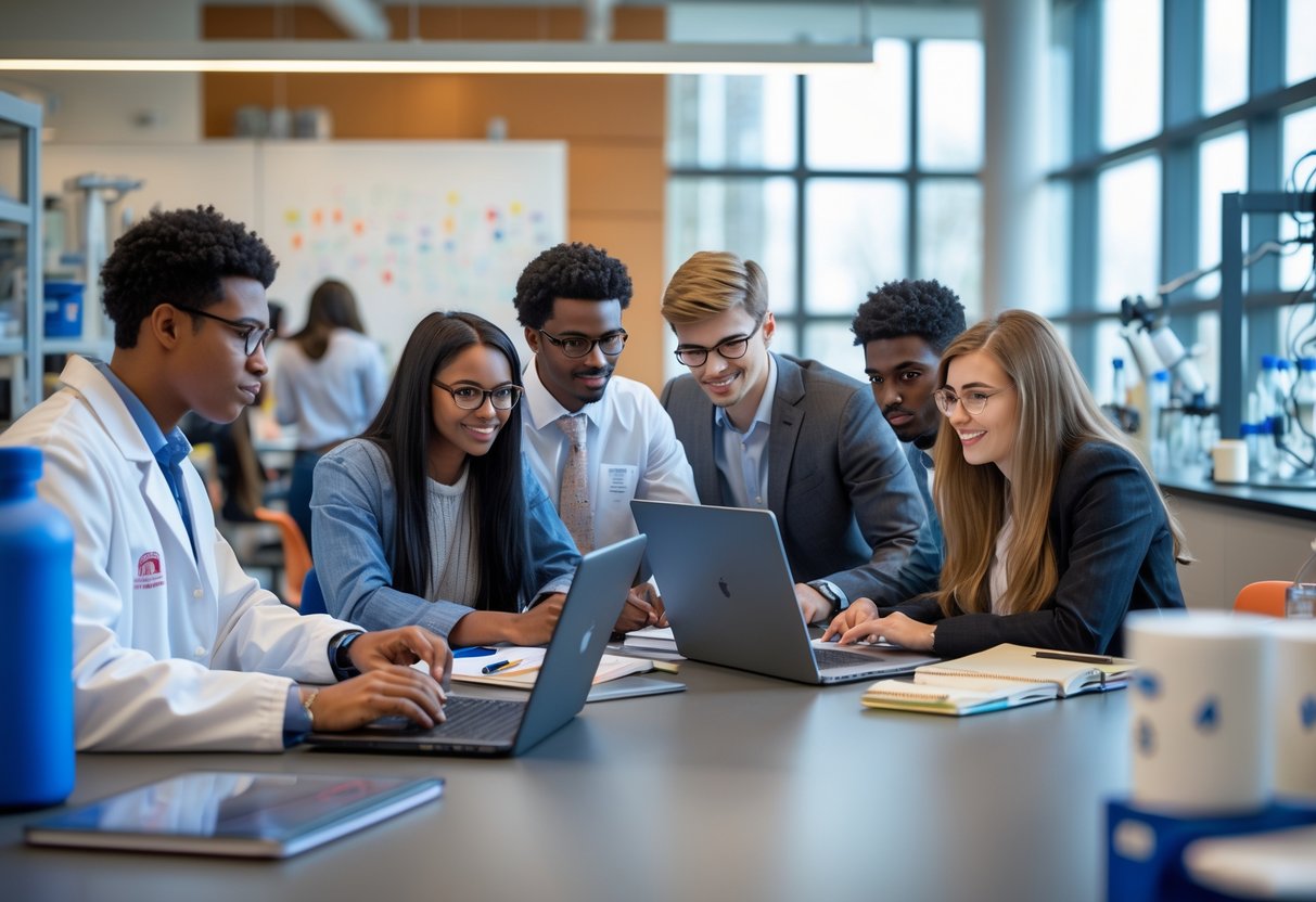A group, using laptops