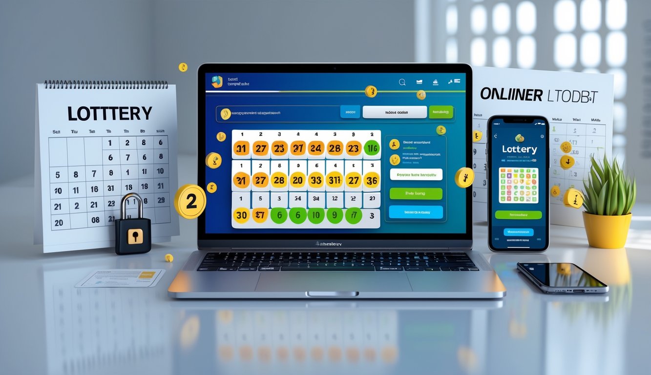 Seorang pengguna melihat laptop dan ponsel yang menampilkan hasil togel online terbaru dengan latar belakang yang bersih dan profesional.