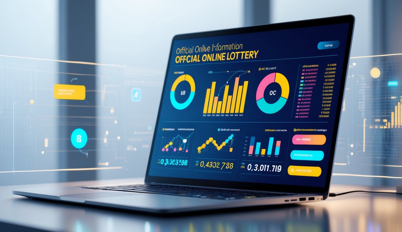 Sebuah komputer menampilkan grafik dan data angka terkini terkait togel online resmi dalam suasana teknologi modern.