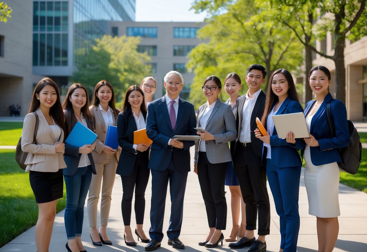 A group, smiling and