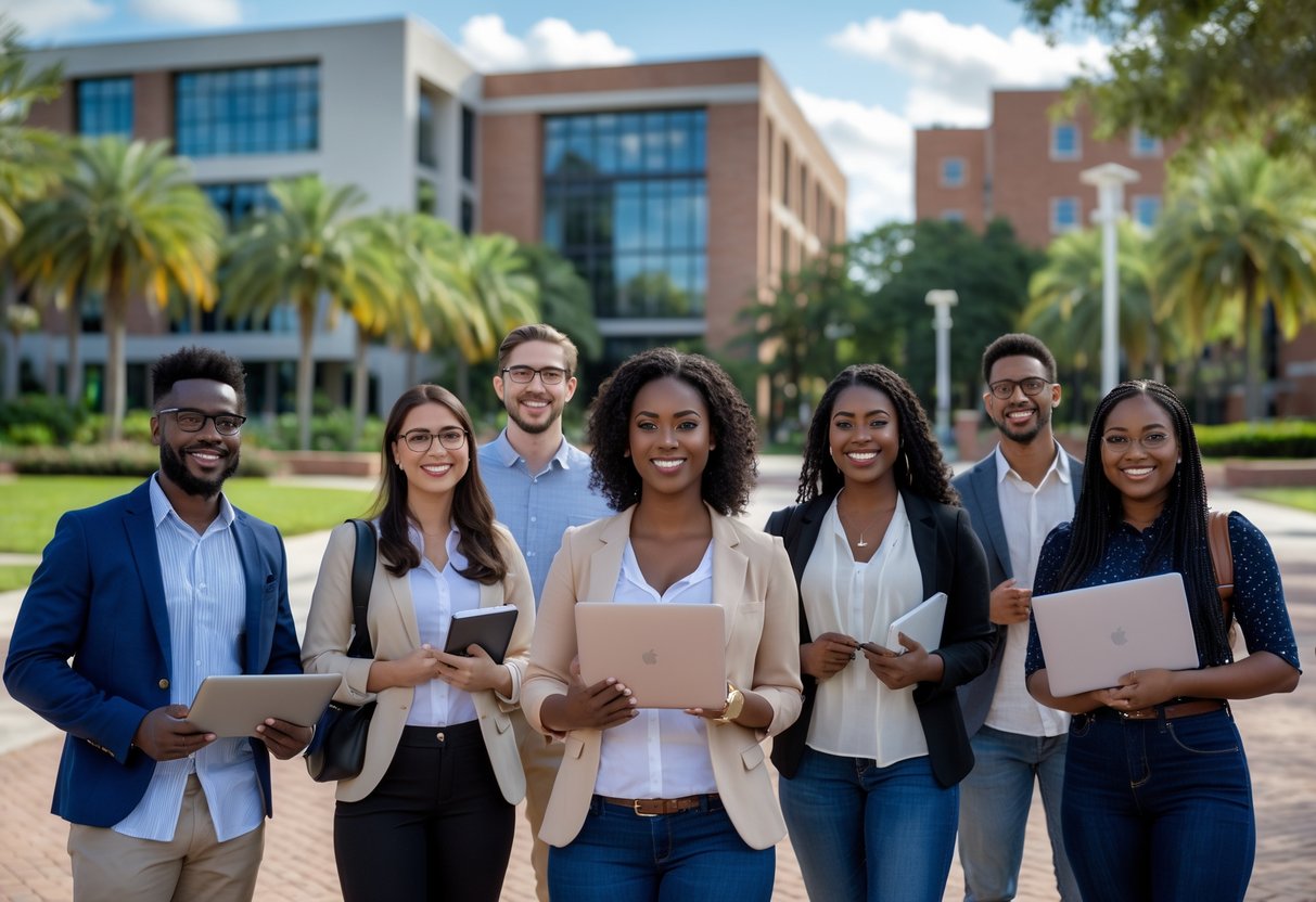A group, smiling and