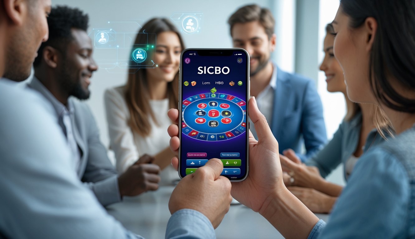 Orang-orang menggunakan ponsel untuk bermain permainan Sicbo online dalam suasana yang nyaman dan terpercaya.