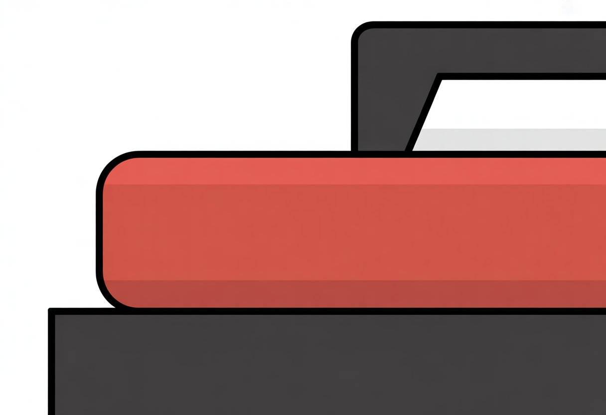 A simple illustration of a foam mattress on a platform. A simple illustration of a foam mattress on a platform.