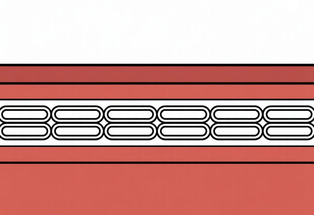 A cross-section illustration of a pocket coil mattress showing rows of individual coils enclosed in fabric pockets between mattress layers.