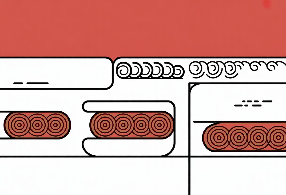 Three simplified cross-sections of pocket coil mattresses side by side, each showing different coil patterns inside.