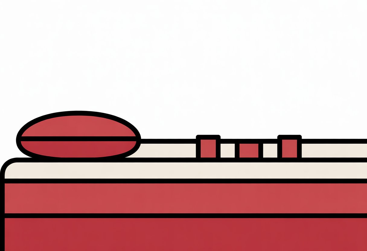 Side view of a mattress showing strong edge support with highlighted reinforced edges. Side view of a mattress showing strong edge support with highlighted reinforced edges.