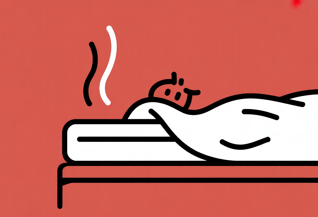 A simple illustration of a mattress with curved lines rising above it to represent airflow. A simple illustration of a mattress with curved lines rising above it to represent airflow.