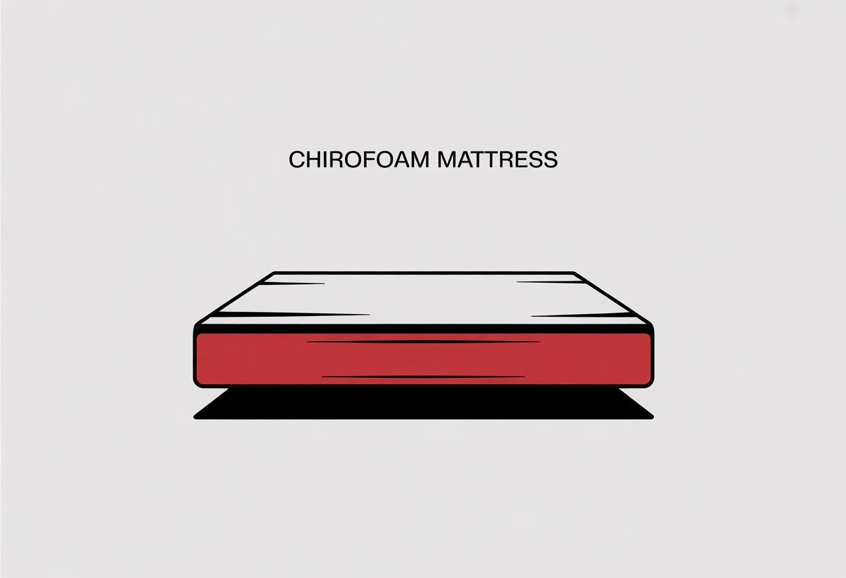 A simple illustration of a mattress with distinct layers shown in red, black, and white colors. A simple illustration of a mattress with distinct layers shown in red, black, and white colors.