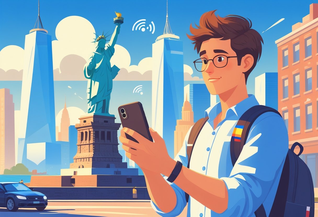 Nederlandse telefoon in Amerikaanse stad