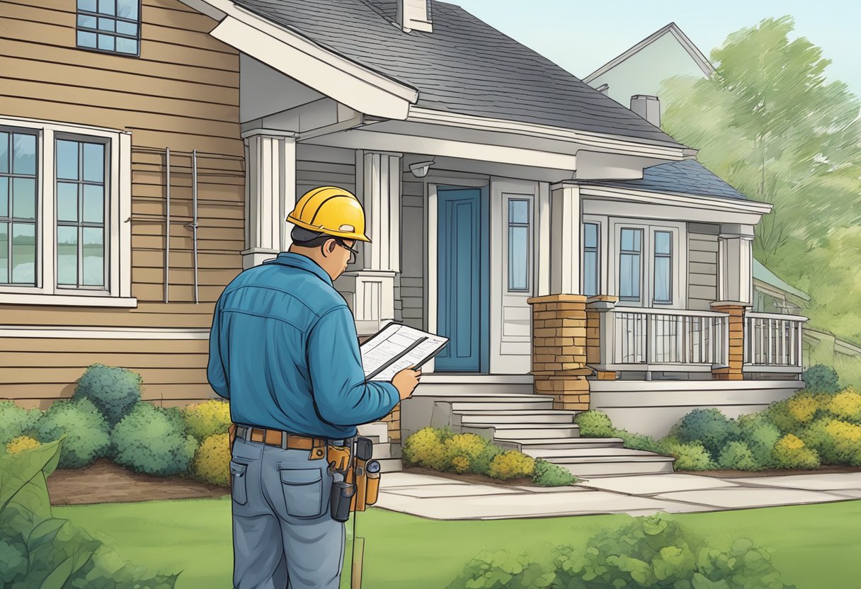 Image of a home inspector holding a house report