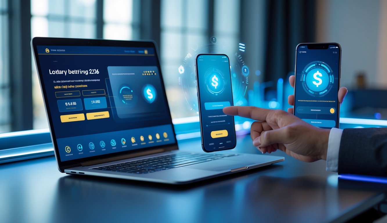 Seseorang menggunakan laptop dan ponsel untuk mengakses platform taruhan togel online dengan tampilan antarmuka yang modern dan aman.