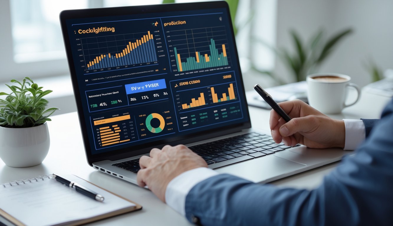 Seseorang sedang bekerja dengan komputer dan perangkat digital, menganalisis data terkait prediksi sabung ayam online tahun 2026 di sebuah ruang kerja yang rapi.