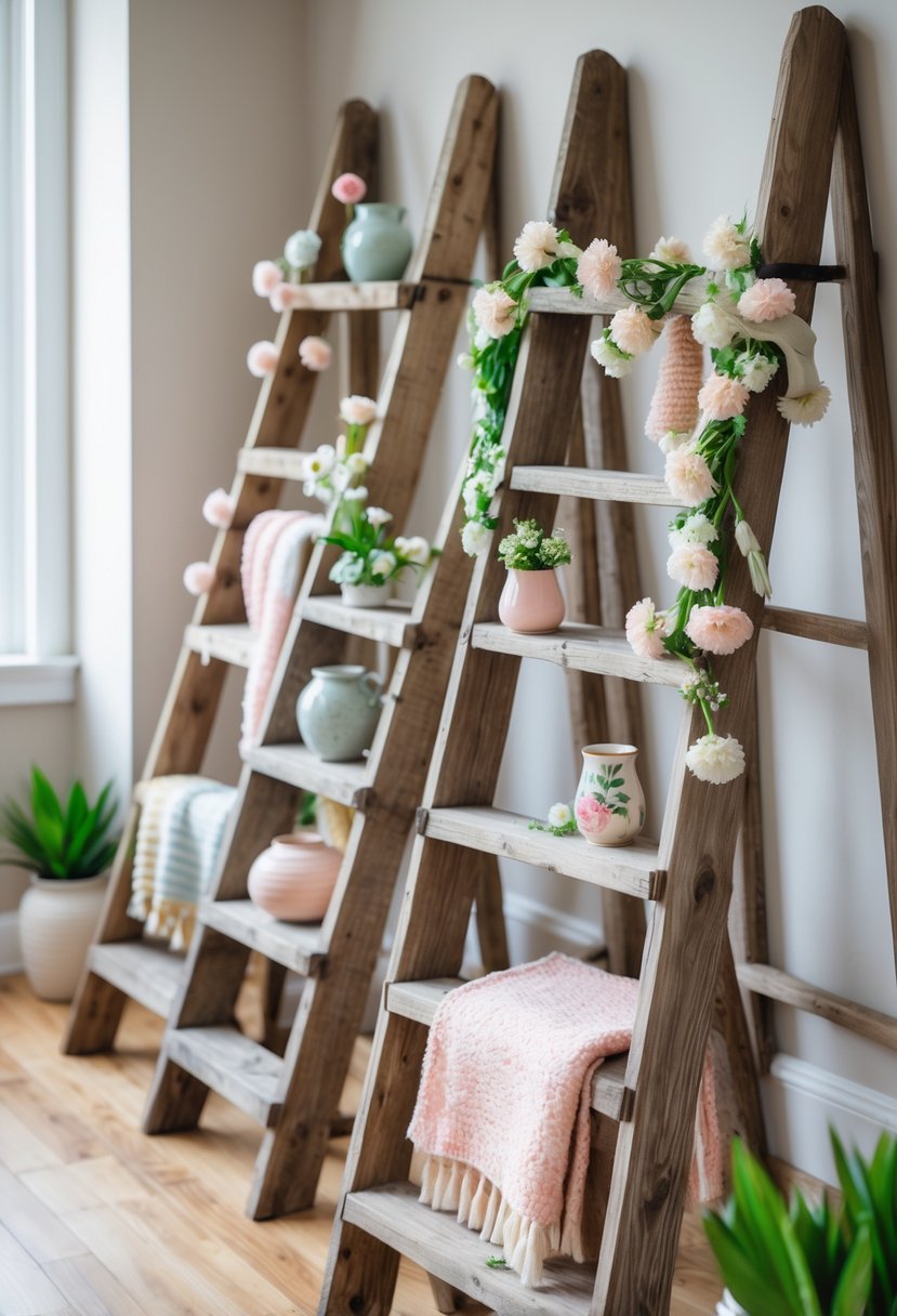 Spring Ladder Decoration 15 Charming Primitive Spring Home Decor Ideas | Footted