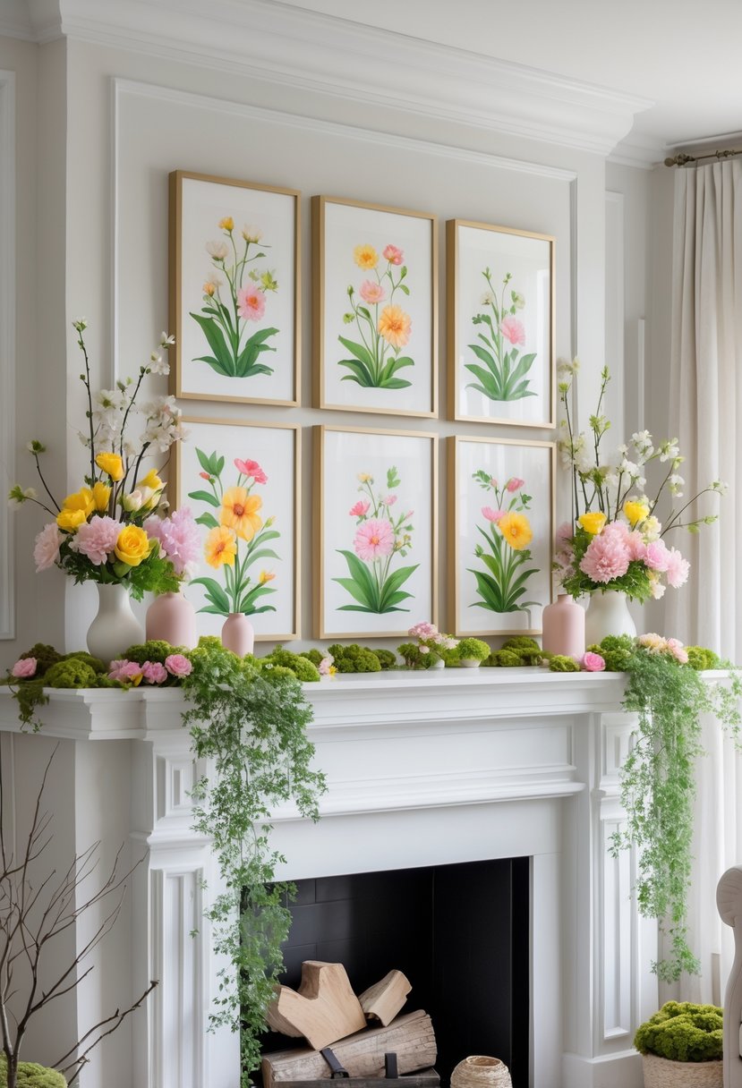15 Beautiful Spring Fireplace Mantle Decor Ideas | Footted