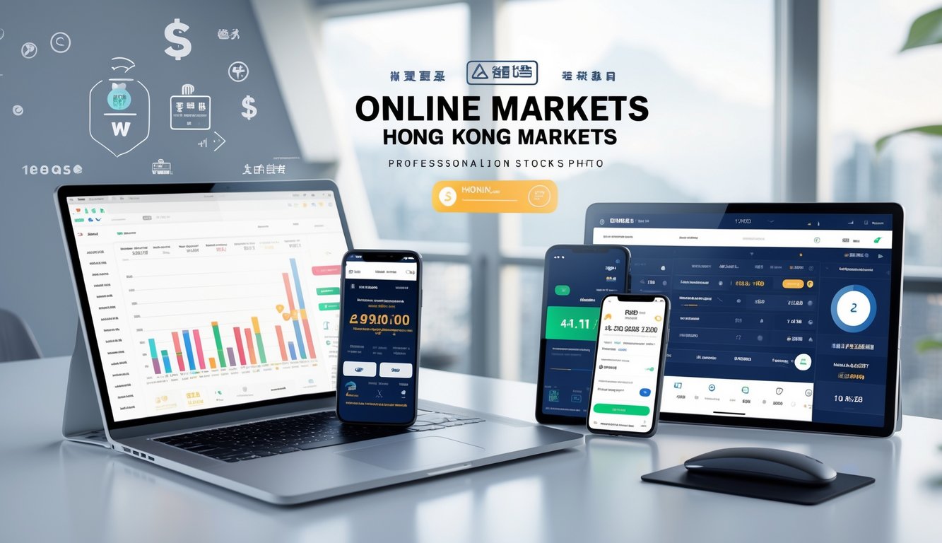 Meja kerja modern dengan perangkat digital yang menampilkan aktivitas taruhan online dan pembayaran cepat.