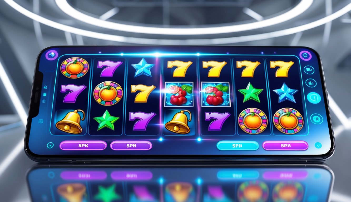 Tampilan antarmuka mesin slot online modern dengan mekanisme putar adaptif di layar perangkat digital.