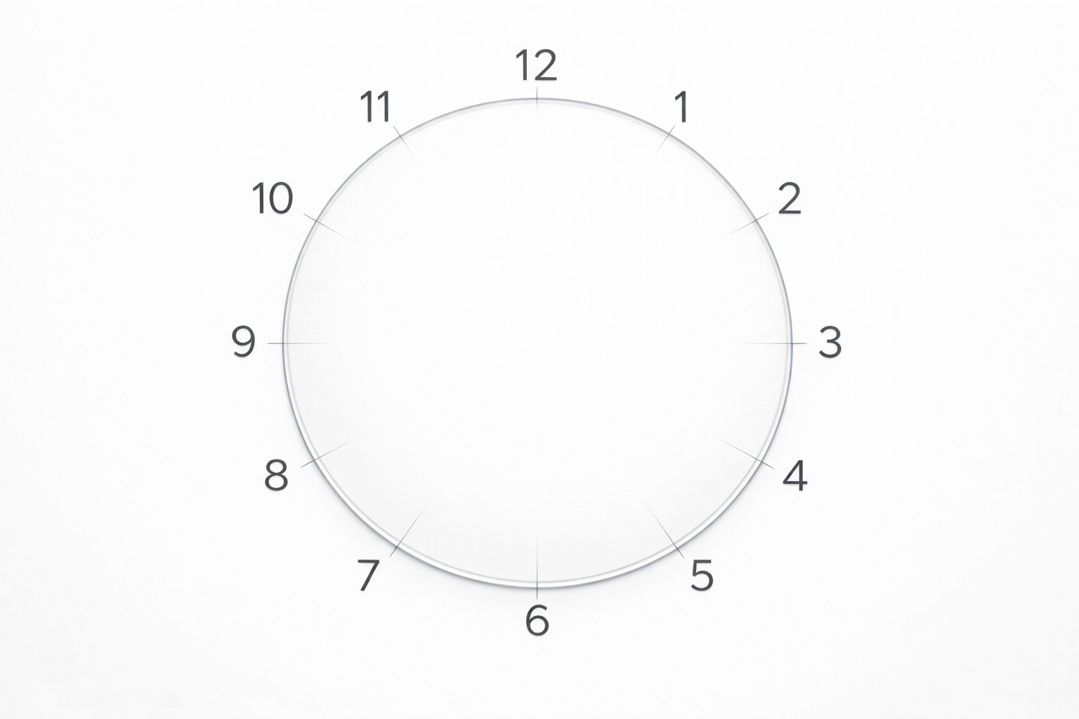 Krug s brojevima raspoređenim ravnomjerno duž oboda.