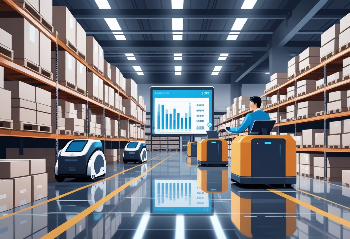 Illustration of a highly automated warehouse