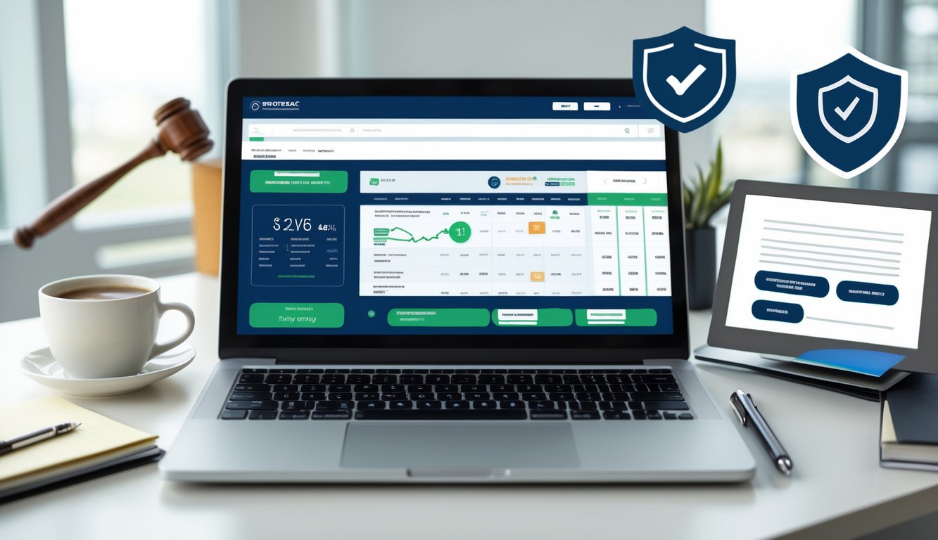 Seorang pengguna di depan komputer dengan tampilan situs taruhan balap kuda online yang aman dan terpercaya di meja kerja yang rapi.