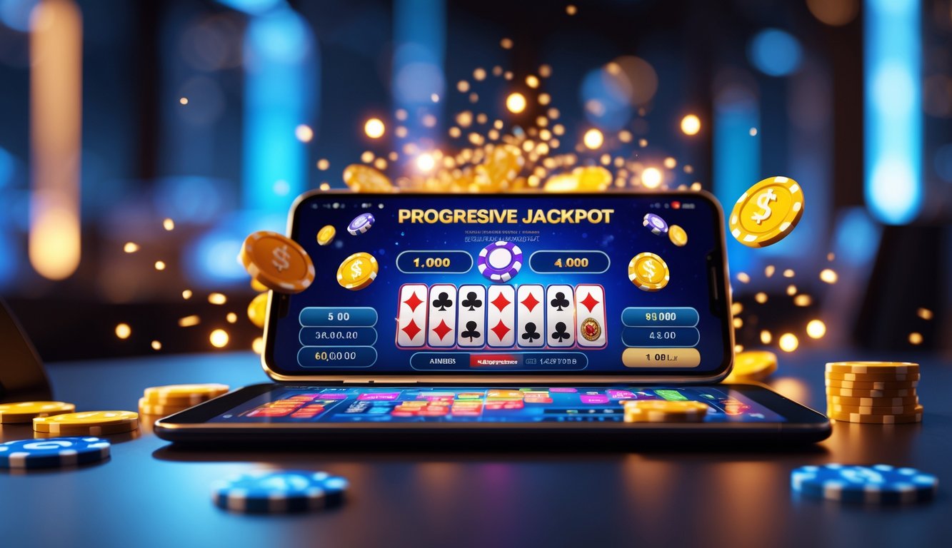 Seseorang sedang bermain permainan kartu online di perangkat digital dengan suasana yang hangat dan menarik.