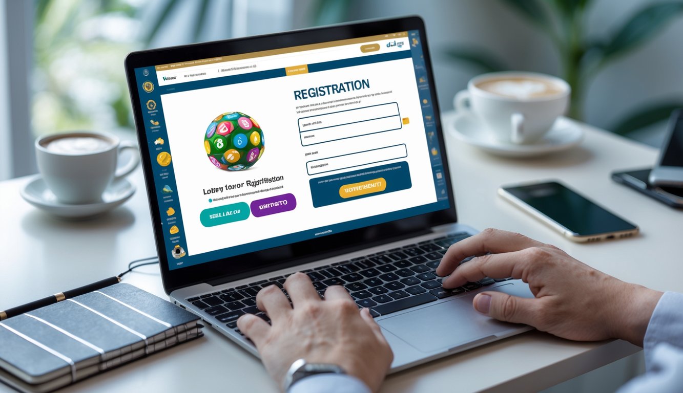 Seseorang sedang menggunakan laptop di meja kerja untuk mendaftar togel online dengan suasana yang rapi dan teratur.