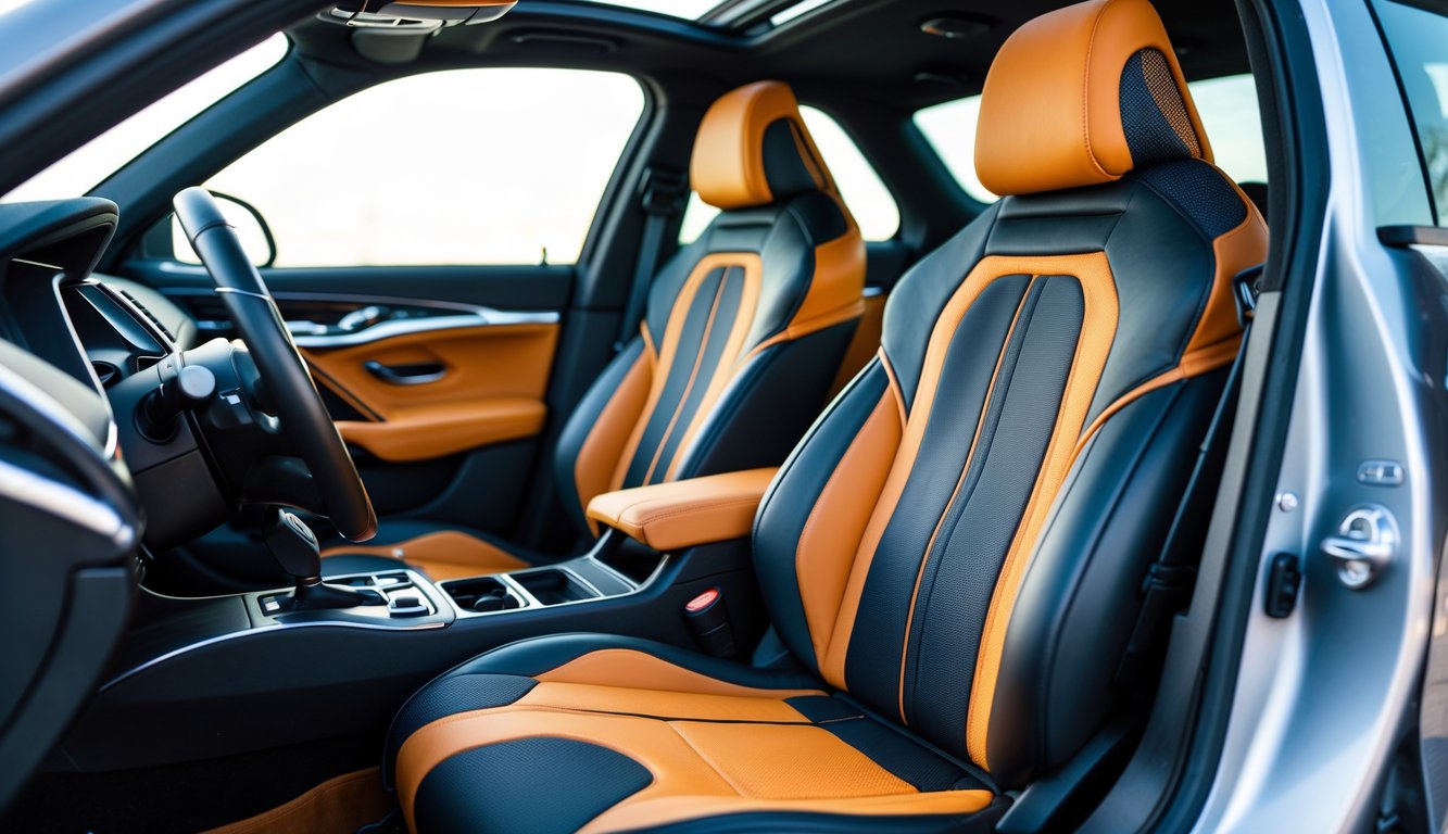Interior mobil dengan jok mobil berdesain modern dan stylish yang sedang populer tahun ini.