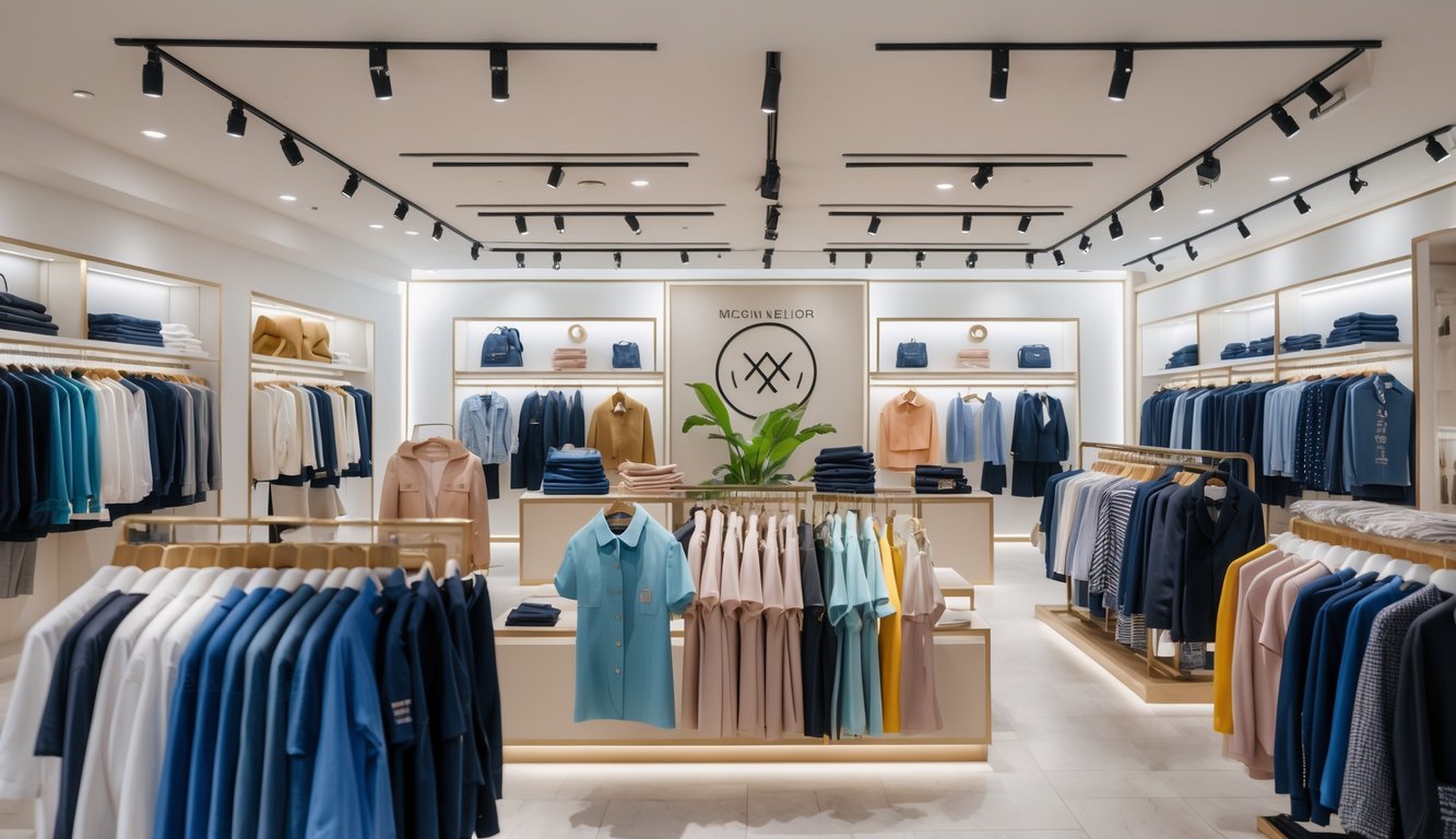 Toko pakaian dengan berbagai koleksi baju dari merek lokal dan internasional yang ditata rapi dan menarik.