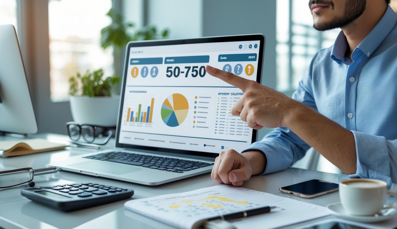 Seorang profesional sedang menganalisis strategi lotere di meja kantor dengan laptop dan catatan.