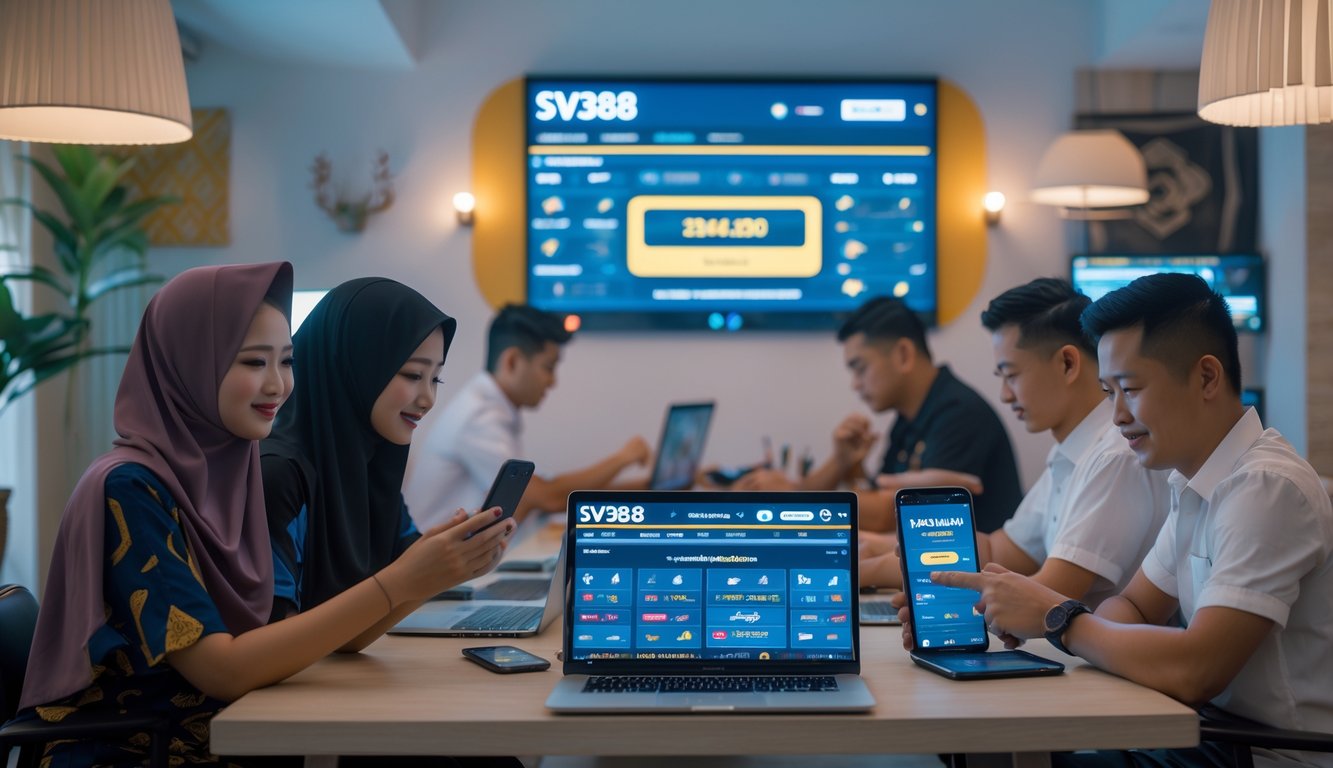Beberapa orang Indonesia menggunakan perangkat digital untuk mengakses layanan sabung ayam SV388 dalam ruangan yang nyaman dan aman.