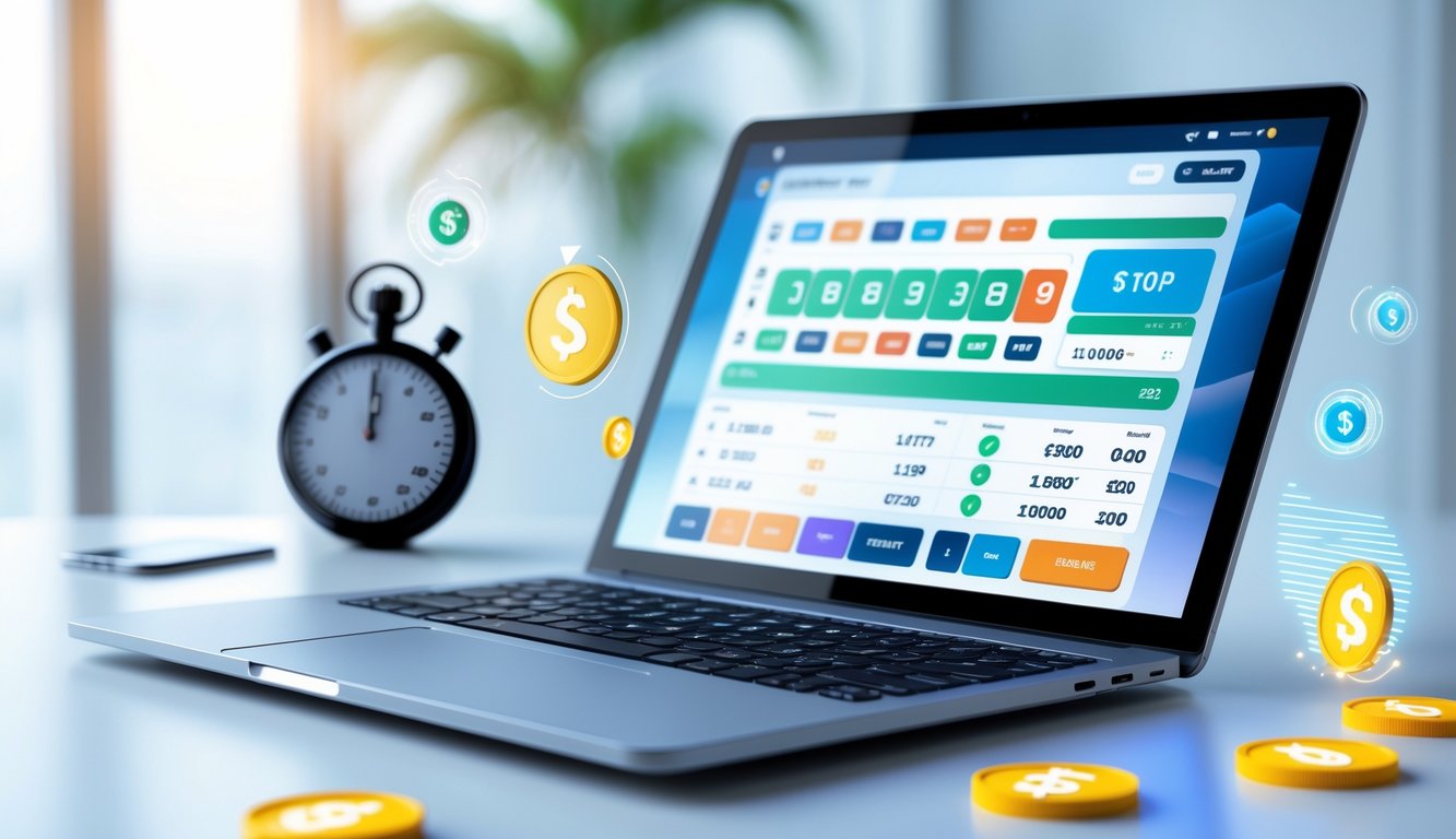 Seseorang menggunakan perangkat digital dengan tampilan antarmuka taruhan online yang modern dan cepat.