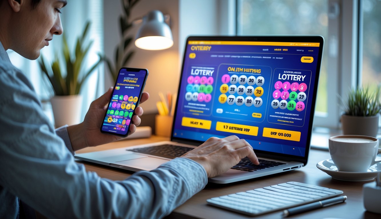 Seseorang duduk di meja kerja dengan laptop dan ponsel, terlihat sedang menggunakan situs togel online dengan suasana ruangan yang nyaman dan pencahayaan alami.