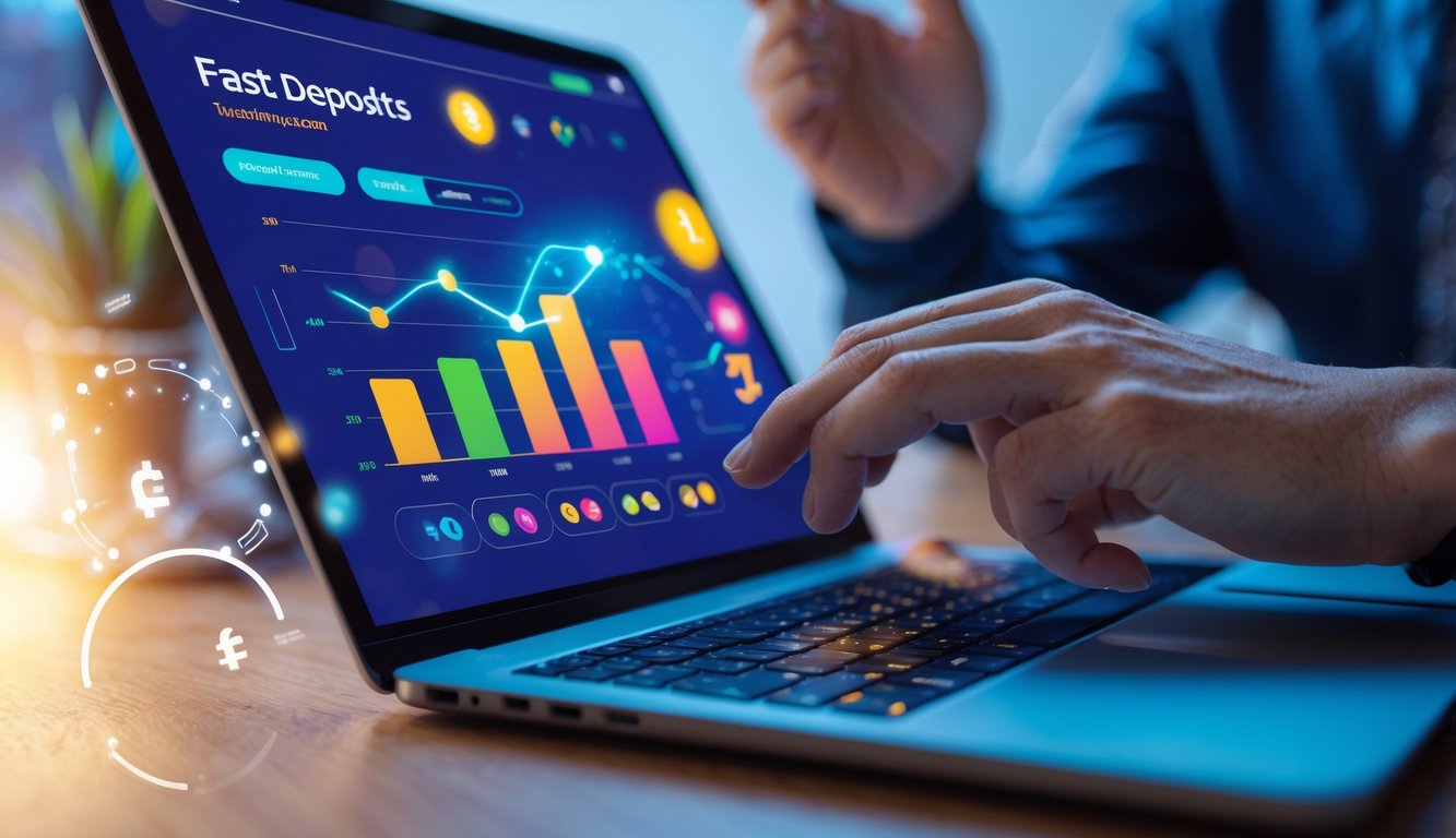 Seseorang menggunakan laptop atau ponsel untuk mengakses platform judi online dengan tampilan yang modern dan mudah digunakan.