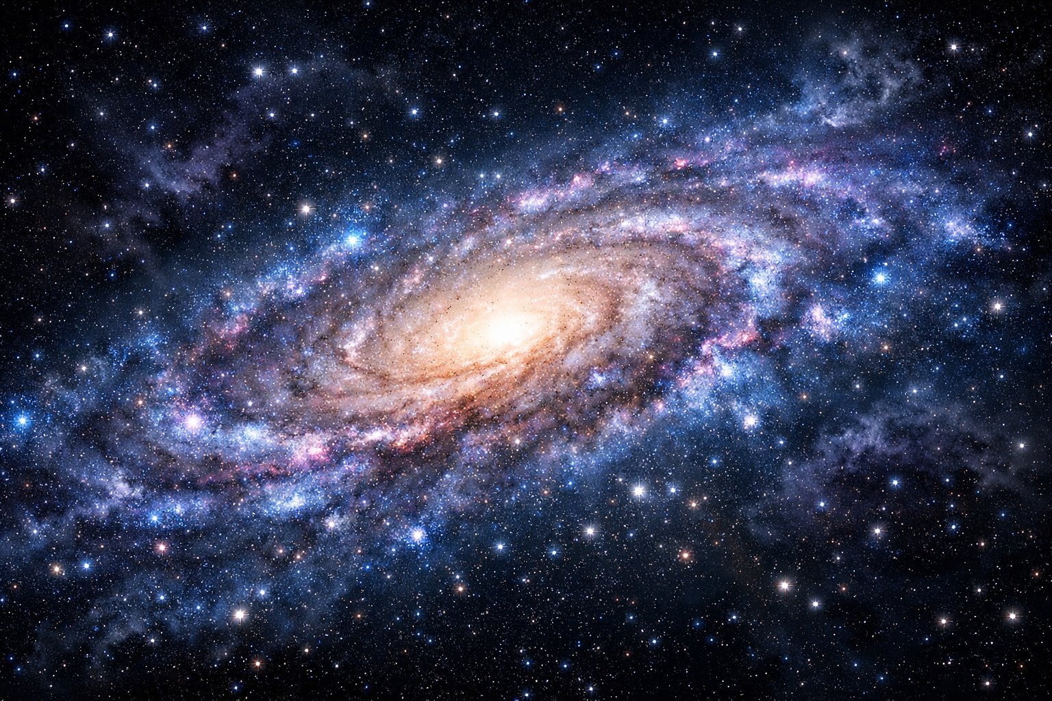 Prikaz Mliječnog puta, spiralne galaksije s milijardama zvijezda u svemiru.