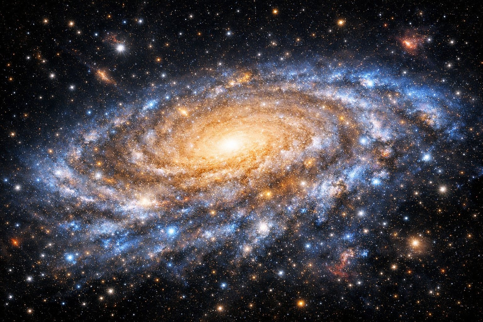 Velika spiralna galaksija IC 1101 sa milijardama svijetlih zvijezda u svemiru.