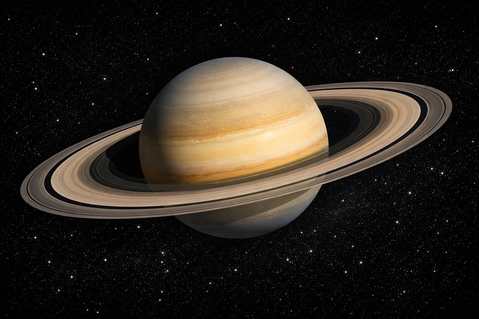 Slika planeta Saturna s njegovim prepoznatljivim prstenovima u svemiru.