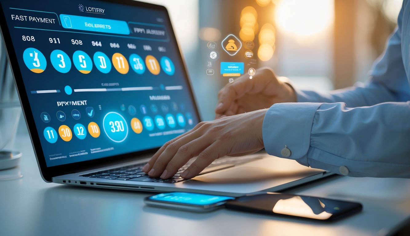 Seseorang menggunakan komputer dan ponsel untuk bermain judi online dengan suasana yang profesional dan terpercaya.