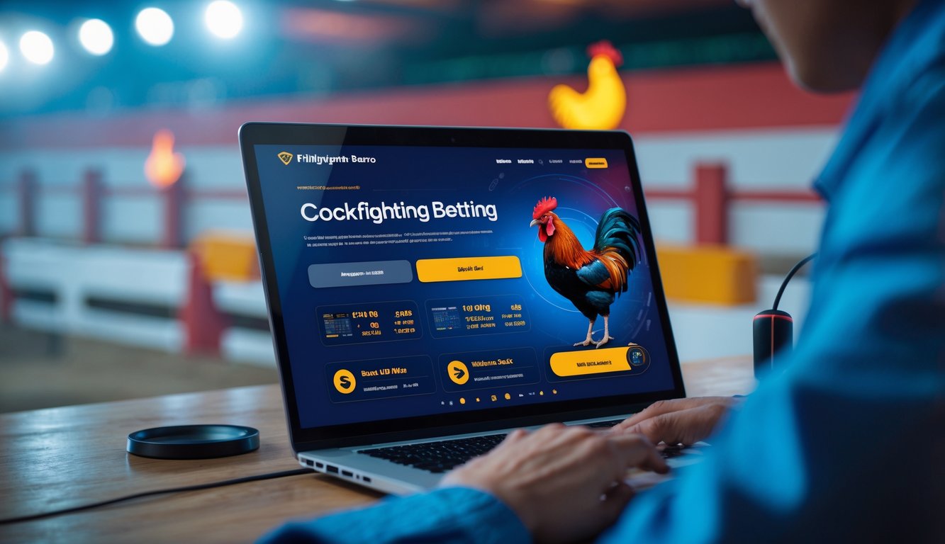 Seseorang menggunakan ponsel dengan tampilan situs taruhan sabung ayam Filipina yang aman dan cepat.