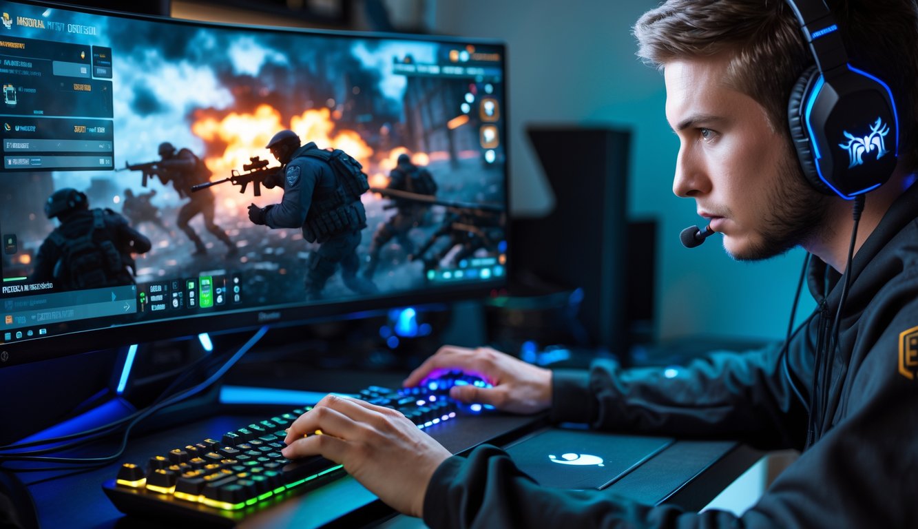 Seorang pemain sedang bermain Rainbow Six Siege di PC dengan pengaturan sensitivitas mouse terbuka di layar.