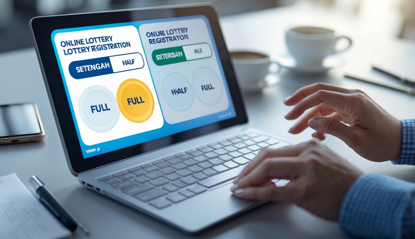 Seseorang menggunakan laptop untuk mendaftar togel online dengan tampilan antarmuka yang jelas dan profesional.