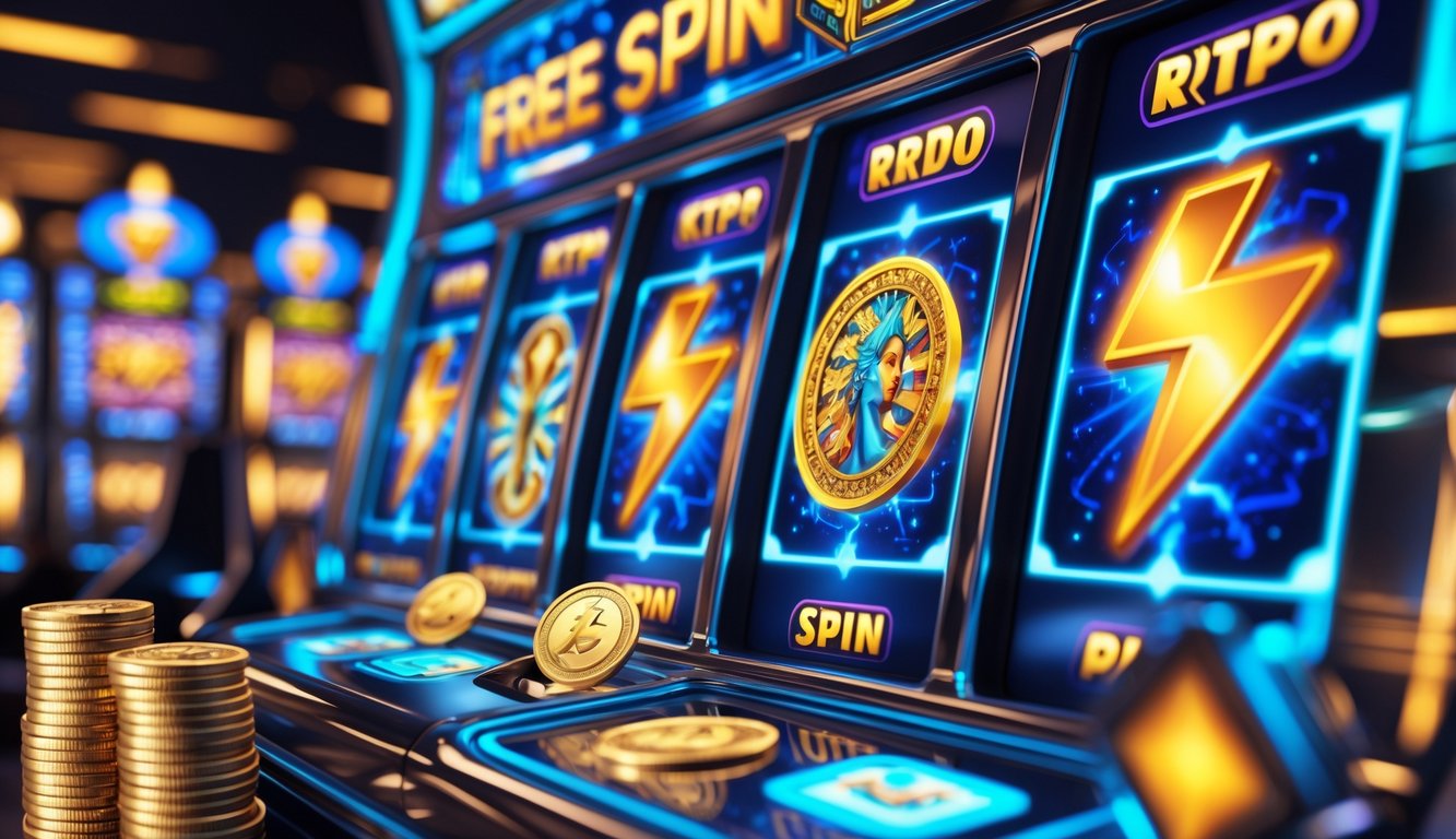 Mesin slot bertema Zeus dengan simbol petir dan koin emas yang bersinar, menampilkan suasana kemenangan dan putaran gratis melimpah.