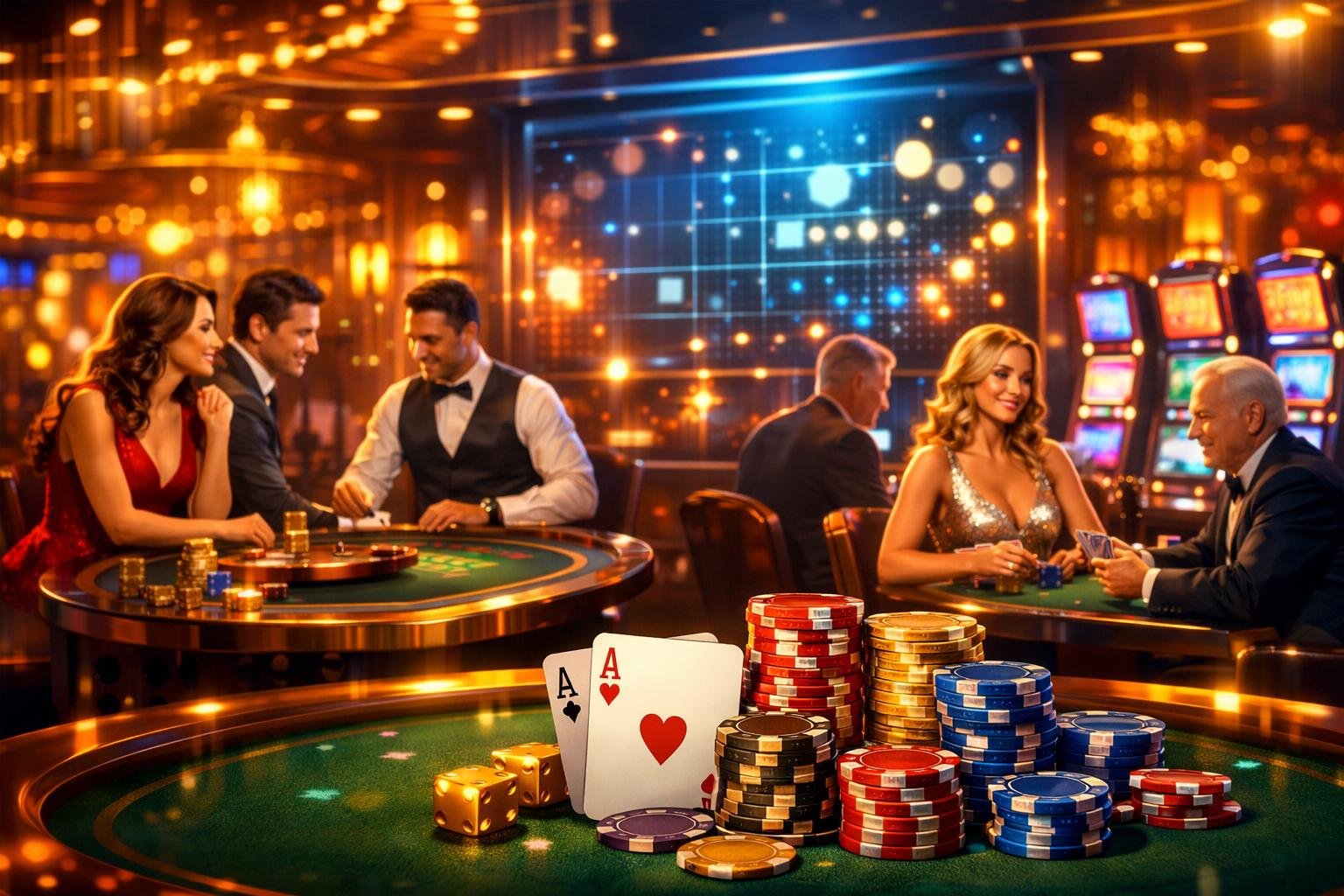 A Stylish Casino Scene With Gaming Tables, Slot Machines, And Poker Chips, Set In A Luxurious Environment Suggesting Excitement And HighStakes Play In February 2026.