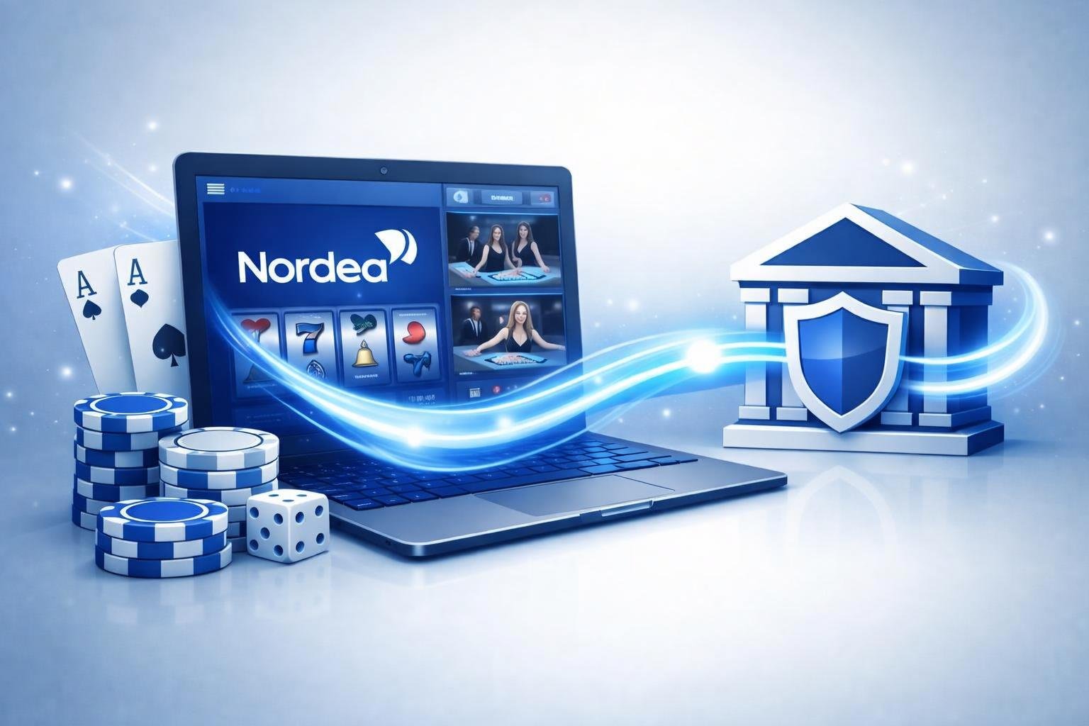 A Digital Device Showing An Online Casino Interface Surrounded By Casino Elements And A Secure Payment Symbol Representing A Safe Transaction.