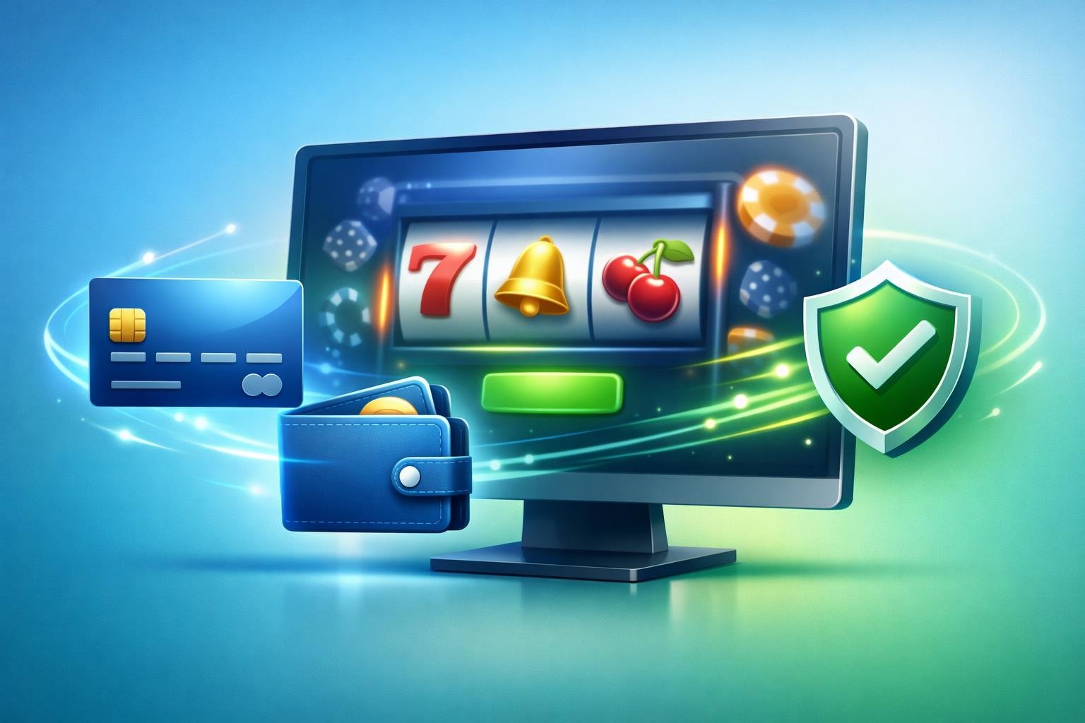 A Digital Device Displaying A Casino Interface With Icons Representing Secure And Fast Payment Processing.
