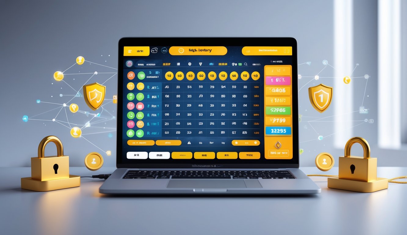 Seorang pengguna sedang menggunakan komputer dengan tampilan antarmuka permainan togel online yang lengkap dan aman.