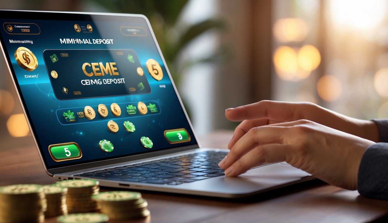 Seseorang menggunakan perangkat digital untuk bermain permainan kartu online dengan latar belakang yang hangat dan fokus pada interaksi permainan.