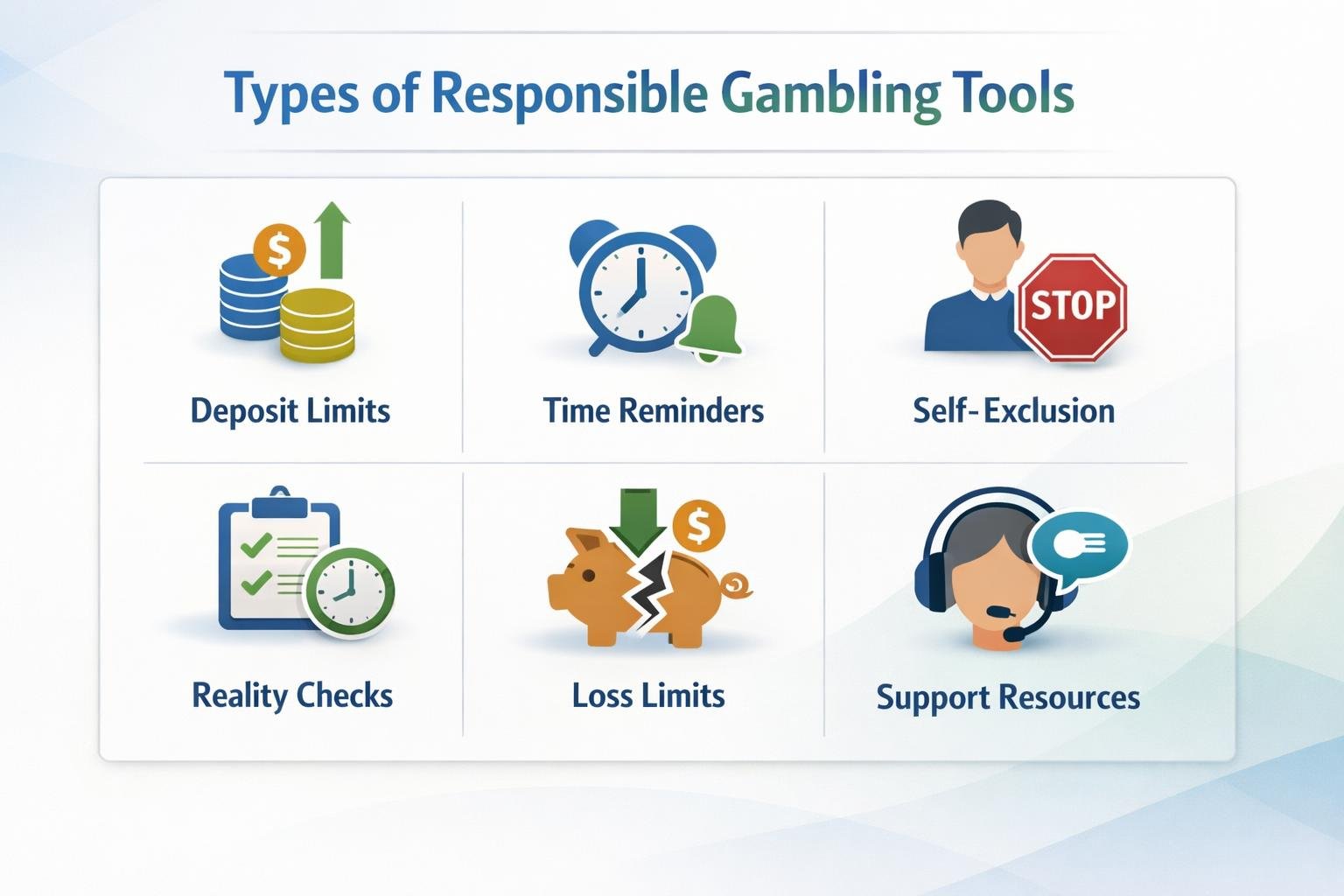 People Using Various Responsible Gambling Tools Like Time Limits, Budget Settings, And SelfExclusion Support In A Casino Setting.