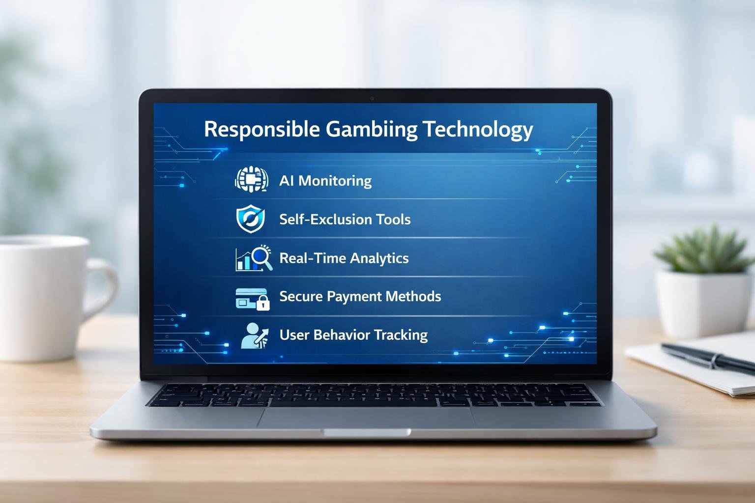 A Group Of Professionals Using Advanced Digital Technology In A Casino Setting To Monitor And Promote Responsible Gambling.
