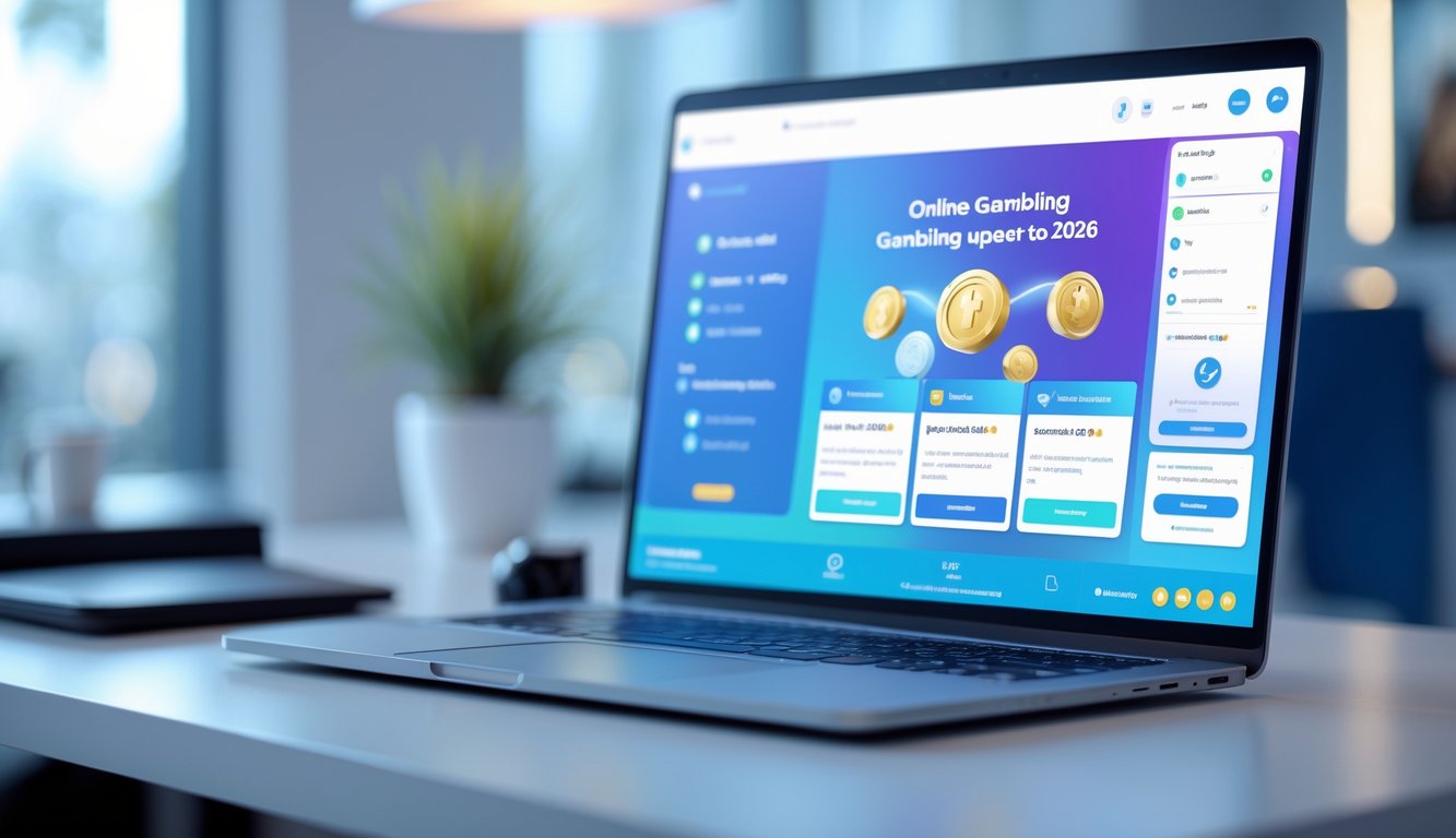 Seseorang menggunakan komputer dengan tampilan situs togel online yang aman dan terpercaya di meja kerja yang rapi.